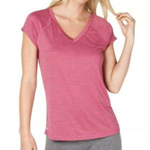 Ideology Women's Striped V-Neck Soft T-Shirt XXL